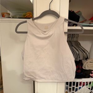 Cropped White Tank Top - Women's Sleeveless Workout Top